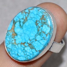 925 Silver Plated Turquoise Ring US 7 New Year Gift Limited Stock Deal GW