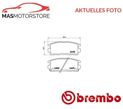 SATZ BREMSBELÄGE BREMSKLÖTZE HINTEN BREMBO P 10 004 P NEU OE QUALITÄT