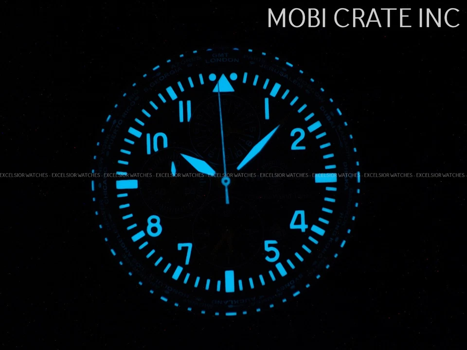 Rare Air Blue Deep Blue 44mm Charlie World Time Alarm Sapphire Black PVD Watch - Image 2 of 4
