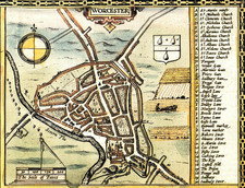 Old Map of Worcestershire - Antique Reproduction - A2 unframed - Ideal gift