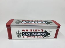 Wrigley's Spearmint Chewing Gum Collectible 6.5 Inch Silver Tin *EMPTY*