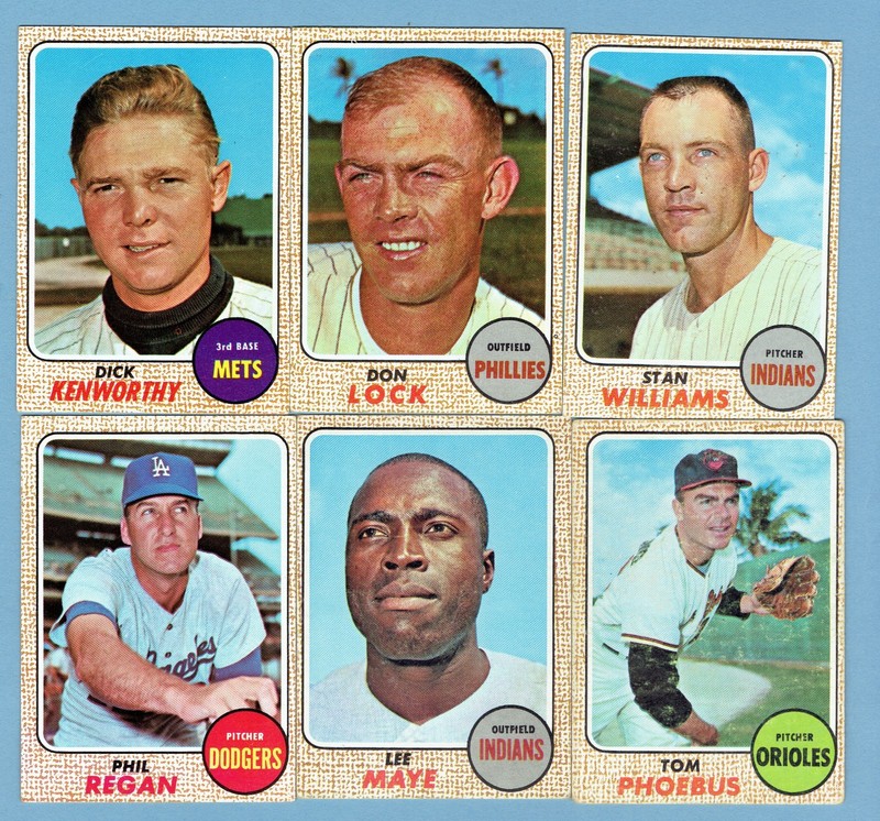 1968 TOPPS VINTAGE LOT OF 20 NM & EX/MT NO CREASES CLEAN BACKS REGAN HELD BRILES