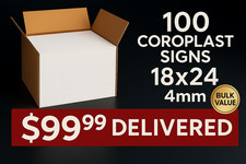    100 Blank 18x24 Coroplast Signs   4mm Thick   FAST FREE DELIVERY   