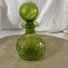 BLENKO GLASS DECANTER & STOPPER #715 GREEN BUBBLE