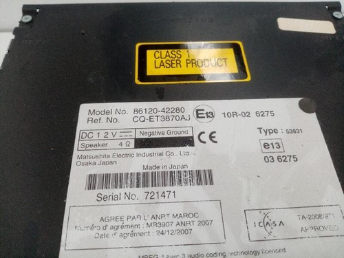 8612042280 Audio System CD Radio für Toyota RAV 4 (A3) ACTIVE 2005 848490 - Bild 2 von 2
