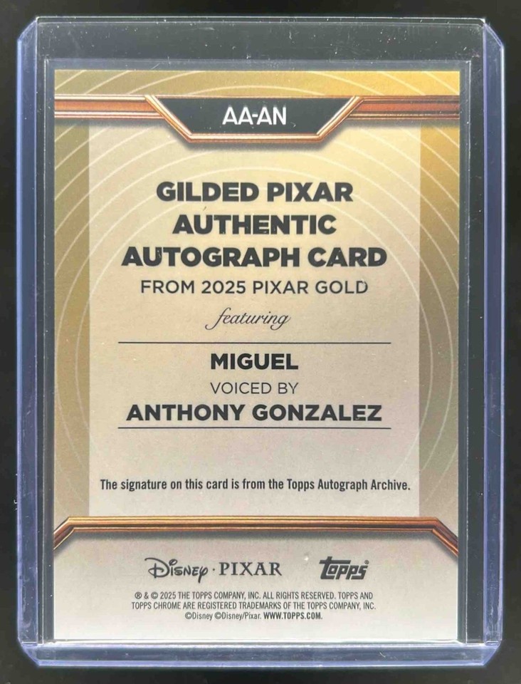 2025 Topps Pixar Gold Anthony Gonzalez as Miguel Gilded Auto #/75 | eBay