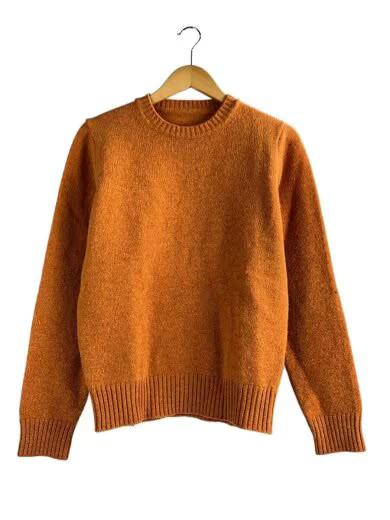 PRADA Knit Sweater (Heavyweight) Size 50 Wool ORN Solid Color Elbow Patch Detail