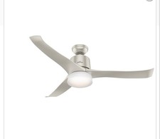 Hunter 54-Inch Redington IV Outdoor Ceiling Fan Hunter 59376 SymphonyContemporary Matte Nickel LED54" Home Ceiling Fan