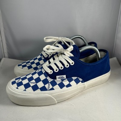 VANS Mens 8.5 OG Authentic LX True Blue Checkerboard Toe Sneaker Skateboarding