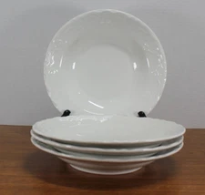 Tabletops Unlimited - Versailles White - Large Rim Soup Bowls - FOUR - 4 - 9"