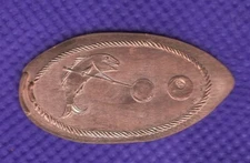 POOL PLAYER "THE FISH" W/ 8 BALL Elongated Pressed Copper Penny