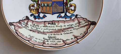 Porzellan Vintage Wall Flach Coat Of Arms Spain Teller Wandbild Wappen Spanien - Bild 5 von 8