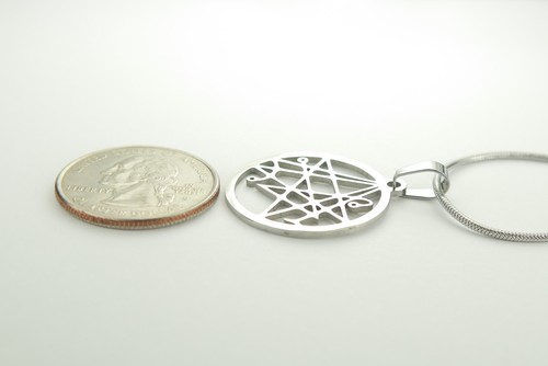 Necronomicon Necklace, HP Lovecraft Symbol Stainless Steel Magic Charm Pendant - Picture 11 of 11