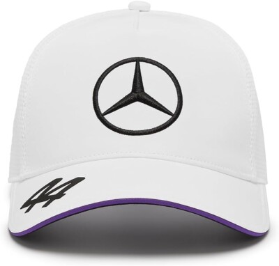 Mercedes Benz AMG Petronas F1 Formula One 2024 Lewis Hamilton Trucker Hat  White