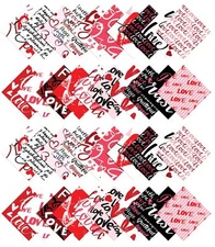 Valentine Love Print Precut 5-inch Cotton Fabric Quilting Squares Charm Pack ...