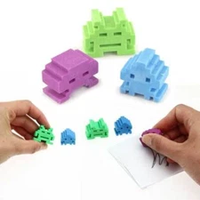SPACE INVADERS Shaped Eraser Tires - 3 Piece Set