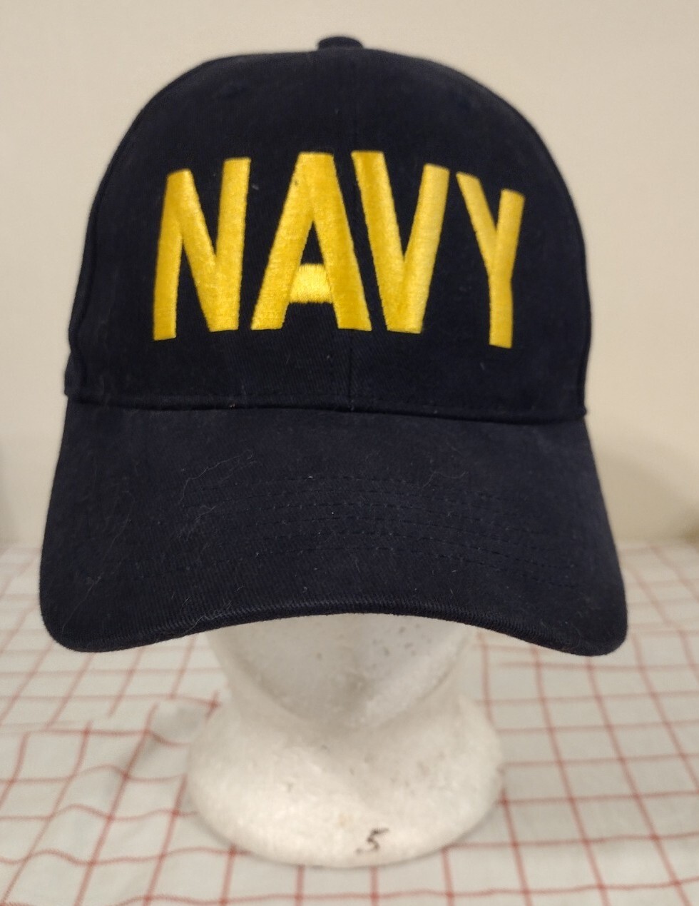 Navy Cap Hat Black Adjustable Strapback Embroider… - image 1