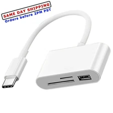 High-Performance 3in1 USB Type-C to USB Camera Micro SD Memory Card Adapter Hub