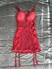 Fashion Nova Pink Satin & Lace Chemise Lingerie Small