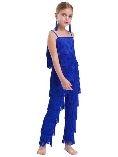 Girls Outfits Dress-up Crop Tops And Pants Show Costumes Solo Dancewear Teens - Picture 17 of 88