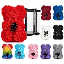 Rosenbär Schaum Bär Blumen Rosen Teddybär Hochzeit Geburtstag in Geschenk Box