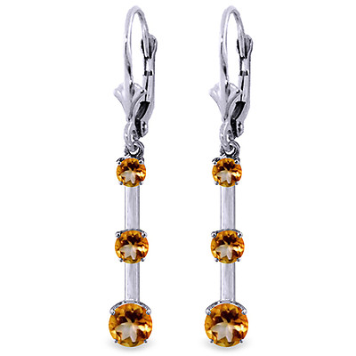 Ohrringe 2,5 ctw 14 Karat massiv Gold Kiss Like That Citrin