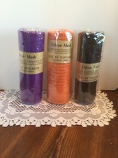 Lot 3 NEW 10" x 10 Yards Deco Mesh Metallic Purple Orange Black Rolls HALLOWEEN