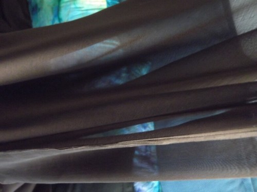 CHOCOLATE BROWN SHOT BLACK CHIFFON FABRIC, 140 cm WIDE, SOLD PER METRE, AUST - Picture 3 of 4