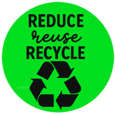Reduce Reuse Recycle Sticker   2  Round Eco-Friendly Label  Green Recycling