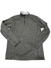 Eddie Bauer D3166581 Fleece Quarter Zip Pullover Heather Grey Men's Sz TL