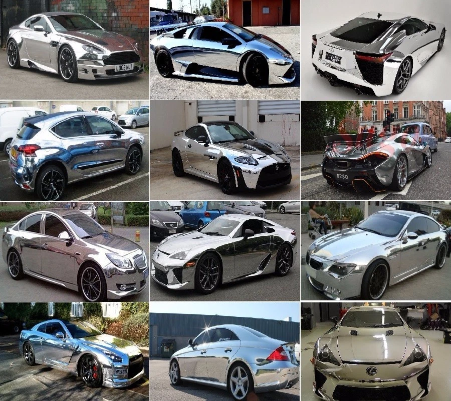 Adesivo protetor de vinil brilhante cromado/prata "PREMIUM" 96"x60" 8 pés x 5 pés - Imagem 4 de 4