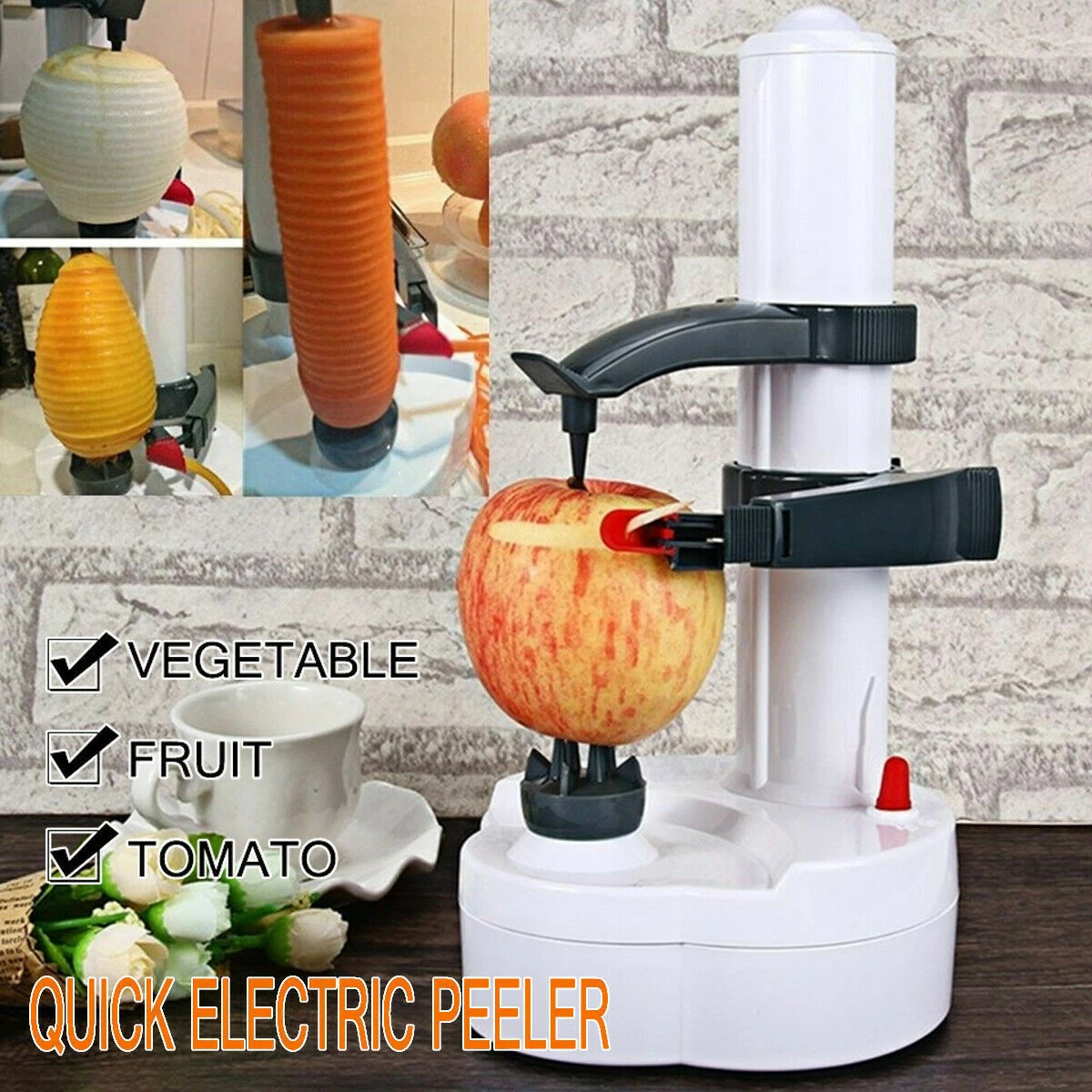 Fruit Apple Pear Potato Peeler Cutter Slicer Kitchen Utensil Automatic Electric
Opens in a new windo