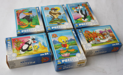 6X RARE 2000 LOONEY TUNES MINI PUZZLE 54 PCS DAFFY BUGS TAZ TWEETY