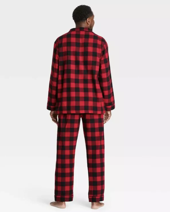 NWT Men’s Buffalo Plaid Flannel Pajama Set - Wondershop - Red Black XXL  Family