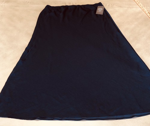 VINCE CAMUTO WOMENS COASTAL BLUE MIDI LENGTH SLIP SKIRT SIZE LARGE $99.00 - Picture 3 of 8