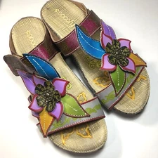 SOCOFY Women’s Summer Bohemian Floral Platform Sandals Open Toe Hook-Loop Sz 40