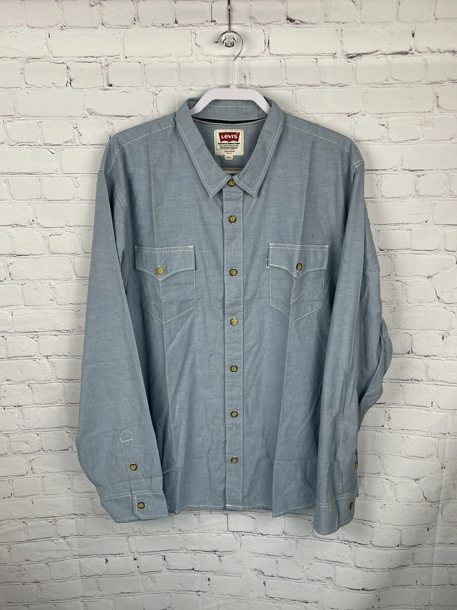 Levis Western Classic Chambray Jean Shirt Button Up Lightweight