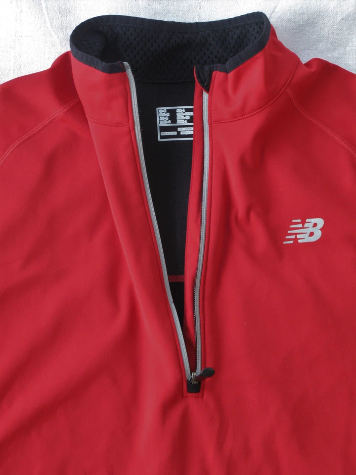 Pullover New Balance 1/4 Cremallera Invierno Correr Calor Chaqueta Para Hombres Talla M Rojo Foto 4 de 4