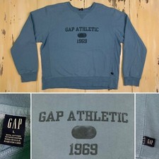 GAP ATHLETIC 1969 - Vtg 1990s Made In USA Blue Sweatshirt, Womens LARGE