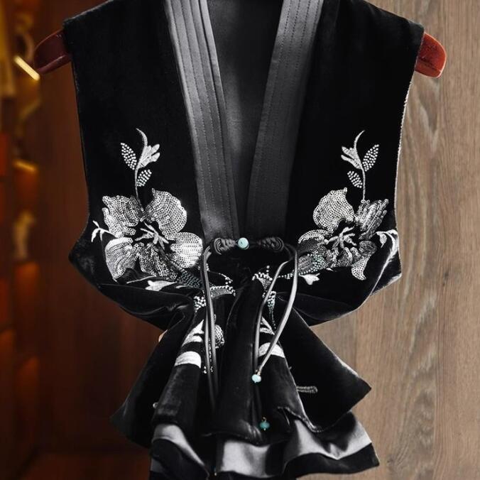New Black Women Chinese Style Vest Faux Silk Sleeveless Jacket