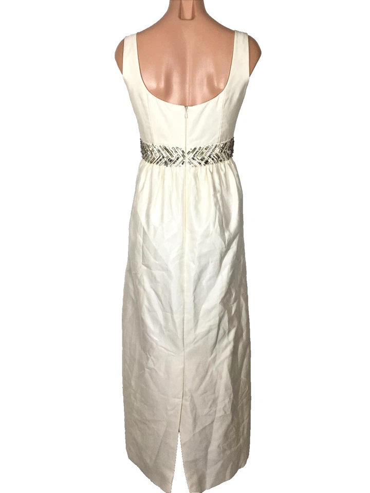 $1100 J Crew Seda Tafetán Vestido de Novia Vestido 6 Marfil Cuentas Estrás A9654 NUEVO Foto 3 de 4