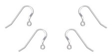 24 STERLING SILVER Filled Flat HOOKS Earrings Ear Wire 21 gauge wire / 25mm hook