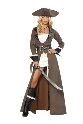 Roma Costume Women's Deluxe 4pc Pirate Captain Costume