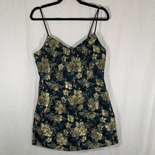 Lulu’s Dress Women’s Medium Black Floral Embroidered Sleeveless Mini Dress