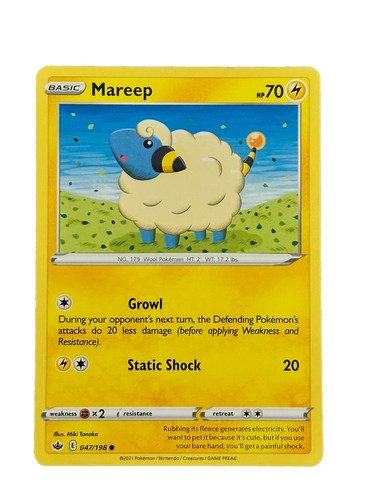Neu: 2021 Pokémon TCG Mareep Chilling Reign 047 Regular Common
