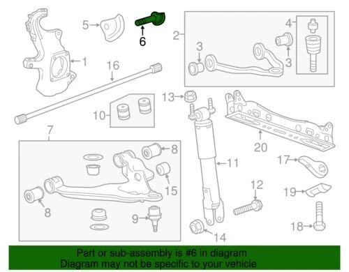 OEM NUEVO 2011-21 GM Chevrolet suspensión delantera izquierda o derecha perno de ajuste 11571269 Foto 3 de 3
