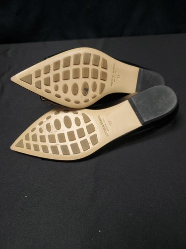 Bottega Veneta Black Leather Flats Shoes Sandals Pointed Open Peep Size 37 / 7 - Bild 6 von 6