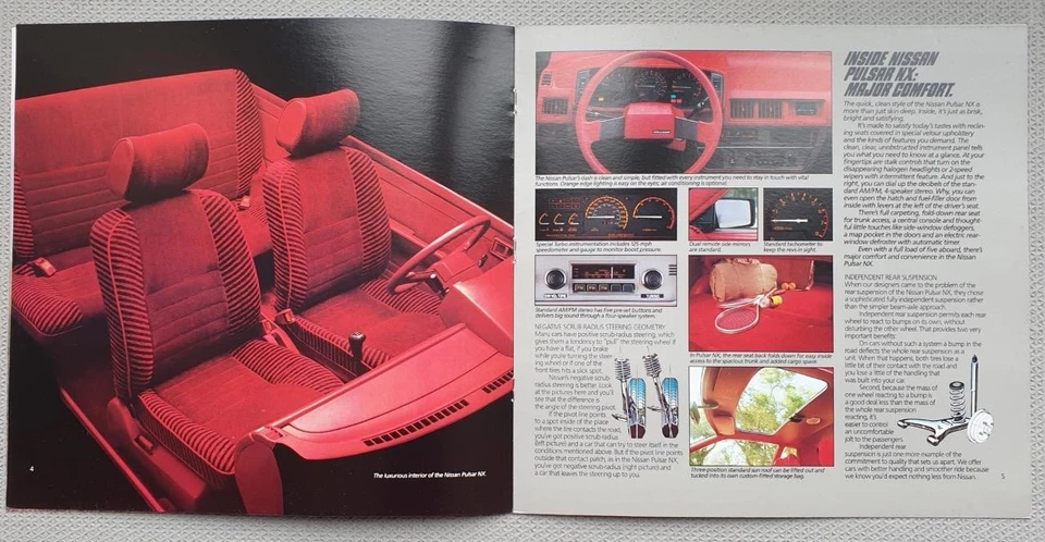 NISSAN PULSAR NX USA LF Car Sales Brochure 1984 #PUL-WE-10-83 450M-GR-1 - Image 2 of 2