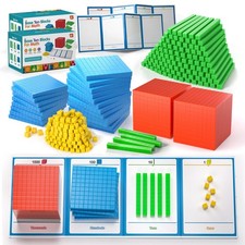 Set of 2 Base Ten Blocks Plastic 306 pcs Place Value Small