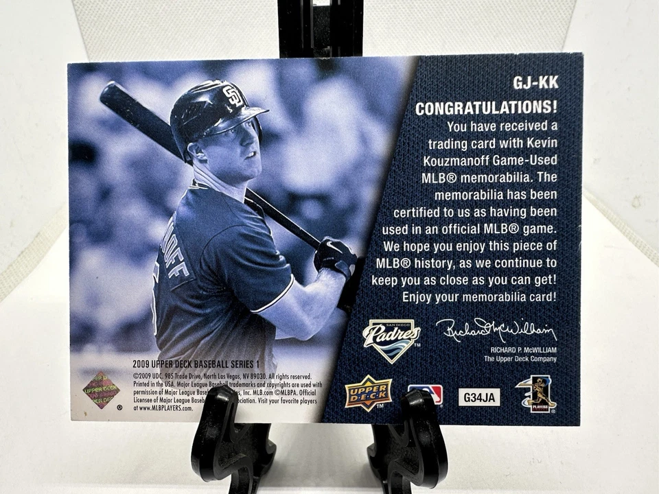 2009 Upper Deck - Ud Game Jersey Kevin Kouzmanoff #GJ-KK (MEM) B1-1 - Image 2 of 2